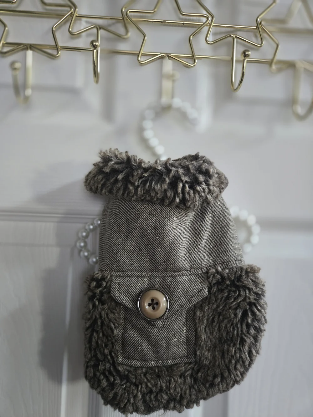 Minature Dog Breed Khaki Sherpa-Lined Vest